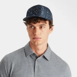 BANDANA FEATHERWEIGHT TECH SNAPBACK HAT -Golf Clothing Shop G4AS23H111 ONYX 6