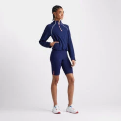 STRETCH WARP KNIT CROPPED QUARTER ZIP HOODED PULLOVER -Golf Clothing Shop G4LA23K98 PAT 3