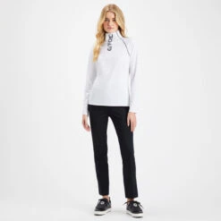 DOUBLE KNIT CIGARETTE LEG HIGH RISE STRETCH TROUSER 11 DOUBLE KNIT CIGARETTE LEG HIGH RISE STRETCH TROUSER -Golf Clothing Shop G4LF22B96 ONYX 3