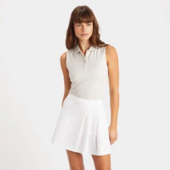 LUXE SIDE PLEAT 4-WAY STRETCH TWILL SKORT -Golf Clothing Shop G4LS23B127 SNO 2