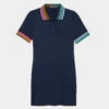 PLEATED CONTRAST COLLAR PIQUÉ POLO DRESS -Golf Clothing Shop G4LS23D11 TWLT