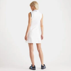 CONTRAST NYLON QUARTER ZIP SLEEVELESS POLO DRESS -Golf Clothing Shop G4LS23D12 SNO 4