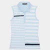 BOLD STRIPE TECH JERSEY SLEEVELESS POLO -Golf Clothing Shop G4LS23K501 SKY