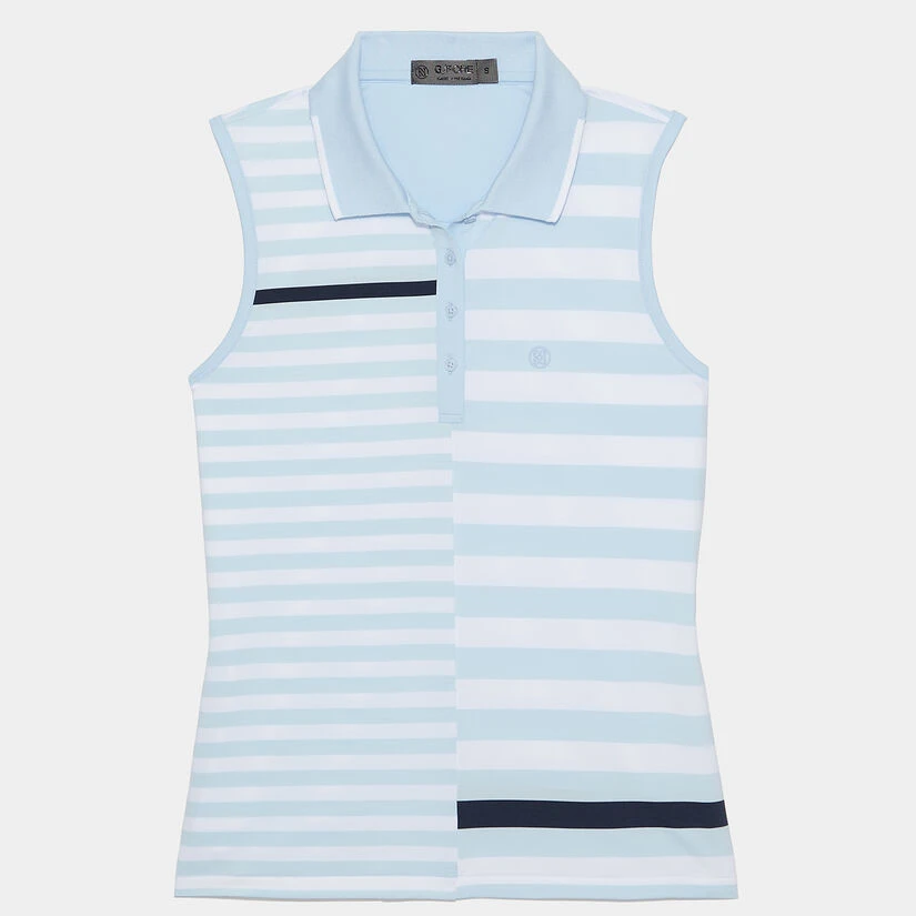 BOLD STRIPE TECH JERSEY SLEEVELESS POLO 3 BOLD STRIPE TECH JERSEY SLEEVELESS POLO