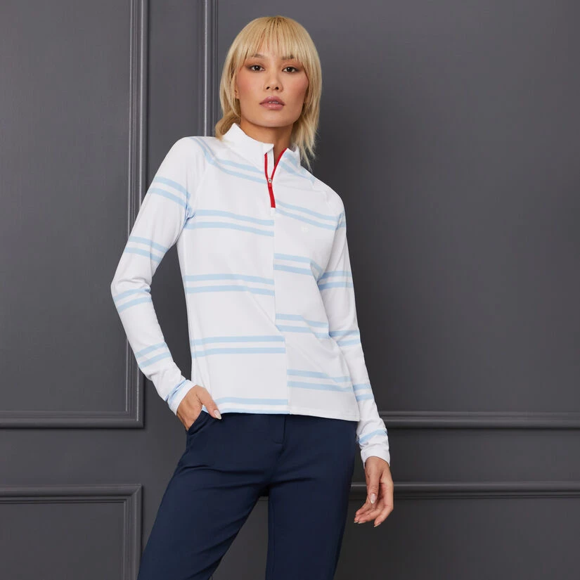 OFFSET STRIPE TECH JERSEY QUARTER ZIP PULLOVER 4 OFFSET STRIPE TECH JERSEY QUARTER ZIP PULLOVER - Image 2