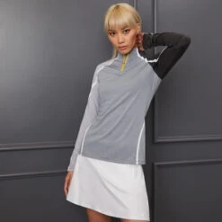 COLOUR BLOCK TECH JERSEY QUARTER ZIP MID LAYER -Golf Clothing Shop G4LS23K505A LHGR 1