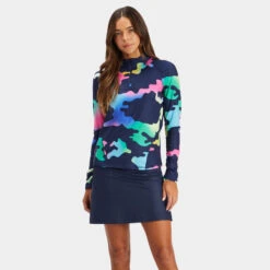 COLOUR BLEND CAMO JERSEY QUARTER ZIP MID LAYER -Golf Clothing Shop G4LS23K565 TWLT 2