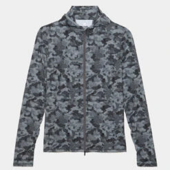 ICON CAMO HOODED TECH INTERLOCK FULL ZIP MID LAYER