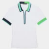 CONTRAST COLLAR TECH PIQUÉ QUARTER ZIP POLO -Golf Clothing Shop G4LS23K800 ALIME