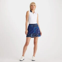 CONTRAST COLLAR SILKY TECH NYLON SLEEVELESS POLO -Golf Clothing Shop G4LS23K860C SNO 3