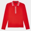 FEATHERWEIGHT SILKY TECH NYLON QUARTER ZIP POLO -Golf Clothing Shop G4LS23K863 POPPY
