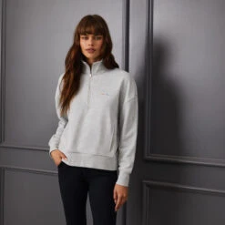 I HATE GOLF' BOXY FRENCH TERRY QUARTER ZIP PULLOVER -Golf Clothing Shop G4LS23K920 HGR 1