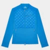HYBRID QUILTED NYLON & TECH INTERLOCK SLIM FIT JACKET -Golf Clothing Shop G4LS23O18 CERUL