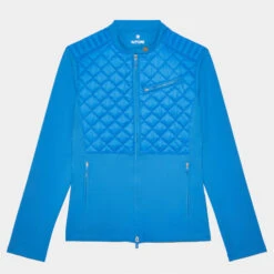 HYBRID QUILTED NYLON & TECH INTERLOCK SLIM FIT JACKET