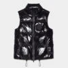 QUILTED POLISHED NYLON MERINO WOOL LINED PUFFER VEST -Golf Clothing Shop G4LS23O54 ONYX