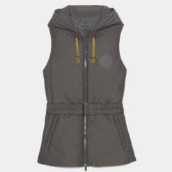 MERINO WOOL LINED QUILTED NYLON HOODED PUFFER VEST