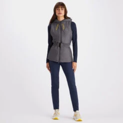 MERINO WOOL LINED QUILTED NYLON HOODED PUFFER VEST -Golf Clothing Shop G4LS23O55 CHGR 3