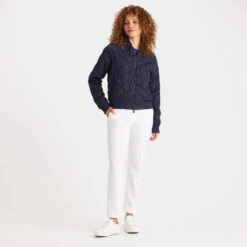 RIB COLLAR EMBOSSED BOMBER JACKET -Golf Clothing Shop G4LS23O59 TWLT 3