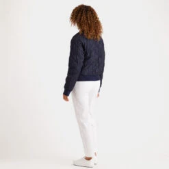 RIB COLLAR EMBOSSED BOMBER JACKET -Golf Clothing Shop G4LS23O59 TWLT 4