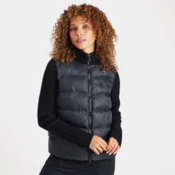 HYBRID QUILTED NYLON KNIT JACKET -Golf Clothing Shop G4LS23O61 ONYX 2