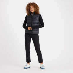 HYBRID QUILTED NYLON KNIT JACKET -Golf Clothing Shop G4LS23O61 ONYX 3