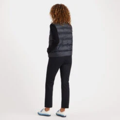 HYBRID QUILTED NYLON KNIT JACKET -Golf Clothing Shop G4LS23O61 ONYX 4