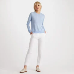 TALK BIRDIE TO ME MERINO WOOL CREWNECK SWEATER 12 TALK BIRDIE TO ME MERINO WOOL CREWNECK SWEATER -Golf Clothing Shop G4LS23S600A SKY 3