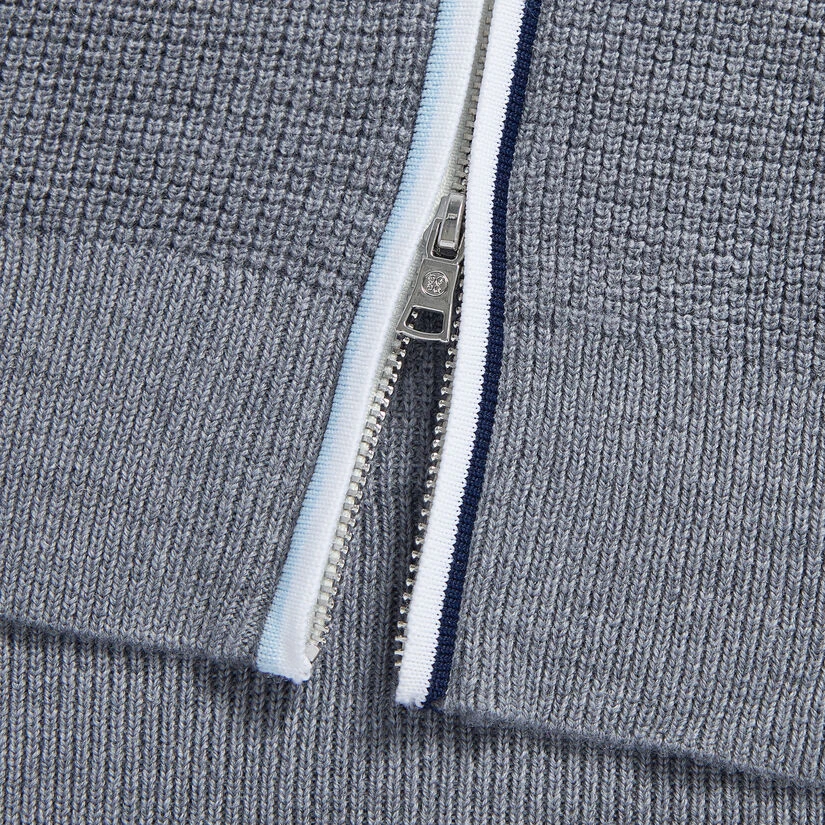 HOODED WAFFLE STITCH MERINO WOOL QUARTER ZIP SWEATER 9 HOODED WAFFLE STITCH MERINO WOOL QUARTER ZIP SWEATER - Image 7