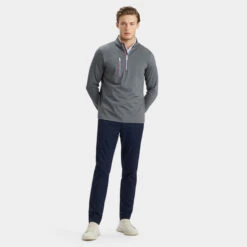 DAYTONA MÉLANGE TECH INTERLOCK SLIM FIT PULLOVER -Golf Clothing Shop G4MA23K125A CHGR 3
