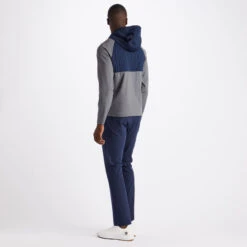 HOODED TECH INTERLOCK QUARTER ZIP SLIM FIT PULLOVER 13 HOODED TECH INTERLOCK QUARTER ZIP SLIM FIT PULLOVER -Golf Clothing Shop G4MA23O33 CHGR 4
