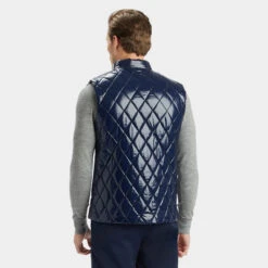 QUILTED POLISHED NYLON WOOL LINED SLIM FIT PUFFER VEST -Golf Clothing Shop G4MA23O50 TWLT 4