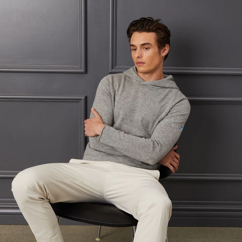 CASHMERE BLEND SLIM FIT HOODED PULLOVER SWEATER 4 CASHMERE BLEND SLIM FIT HOODED PULLOVER SWEATER - Image 2