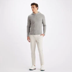 CASHMERE BLEND SLIM FIT HOODED PULLOVER SWEATER 11 CASHMERE BLEND SLIM FIT HOODED PULLOVER SWEATER -Golf Clothing Shop G4MA23S201 LHGR 3