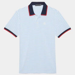 STAPLE STRIPE RIB COLLAR TECH JERSEY SLIM FIT POLO