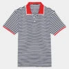 PERFORATED STRIPE RIB COLLAR TECH JERSEY SLIM FIT POLO -Golf Clothing Shop G4MS23K003 SNO