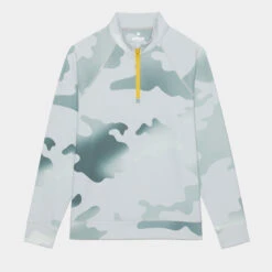 GRADIENT CAMO TECH INTERLOCK QUARTER ZIP SLIM FIT MID LAYER