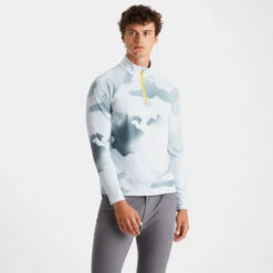 GRADIENT CAMO TECH INTERLOCK QUARTER ZIP SLIM FIT MID LAYER 11 GRADIENT CAMO TECH INTERLOCK QUARTER ZIP SLIM FIT MID LAYER -Golf Clothing Shop G4MS23K064 NIMBS 2