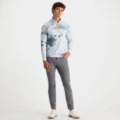 GRADIENT CAMO TECH INTERLOCK QUARTER ZIP SLIM FIT MID LAYER 12 GRADIENT CAMO TECH INTERLOCK QUARTER ZIP SLIM FIT MID LAYER -Golf Clothing Shop G4MS23K064 NIMBS 3