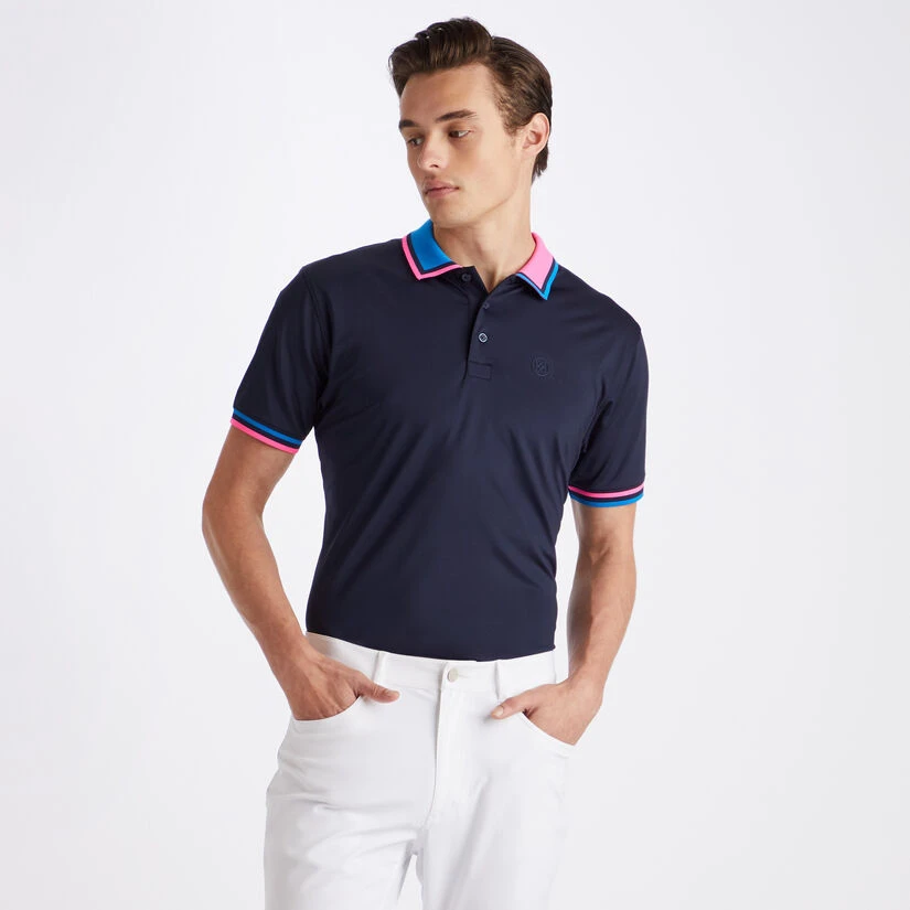 TWO TONE RIB COLLAR TECH JERSEY SLIM FIT POLO 5 TWO TONE RIB COLLAR TECH JERSEY SLIM FIT POLO - Image 3
