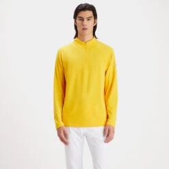 LUXE STAPLE QUARTER ZIP SLIM FIT MID LAYER 11 LUXE STAPLE QUARTER ZIP SLIM FIT MID LAYER -Golf Clothing Shop G4MS23K123 FLYY 2