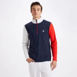DAYTONA COLOUR BLOCK TECH INTERLOCK SLIM FIT PULLOVER -Golf Clothing Shop G4MS23K126 SNO 2
