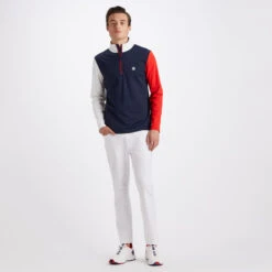DAYTONA COLOUR BLOCK TECH INTERLOCK SLIM FIT PULLOVER -Golf Clothing Shop G4MS23K126 SNO 3