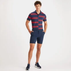 OFFSET STRIPE MODERN SPREAD COLLAR TECH PIQUÉ POLO -Golf Clothing Shop G4MS23K182 TWLT 3