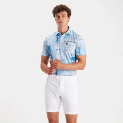 BANDANA TECH PIQUÉ SLIM FIT POLO -Golf Clothing Shop G4MS23K240D SKY 2