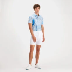 BANDANA TECH PIQUÉ SLIM FIT POLO -Golf Clothing Shop G4MS23K240D SKY 3