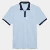EMBOSSED LOGO QUARTER ZIP RIB COLLAR TECH PIQUÉ SLIM FIT POLO 1 EMBOSSED LOGO QUARTER ZIP RIB COLLAR TECH PIQUÉ SLIM FIT POLO -Golf Clothing Shop G4MS23K301 SKY