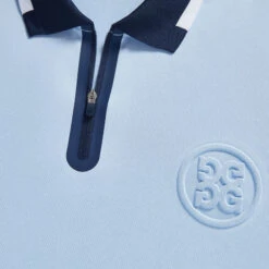 EMBOSSED LOGO QUARTER ZIP RIB COLLAR TECH PIQUÉ SLIM FIT POLO 13 EMBOSSED LOGO QUARTER ZIP RIB COLLAR TECH PIQUÉ SLIM FIT POLO -Golf Clothing Shop G4MS23K301 SKY 5