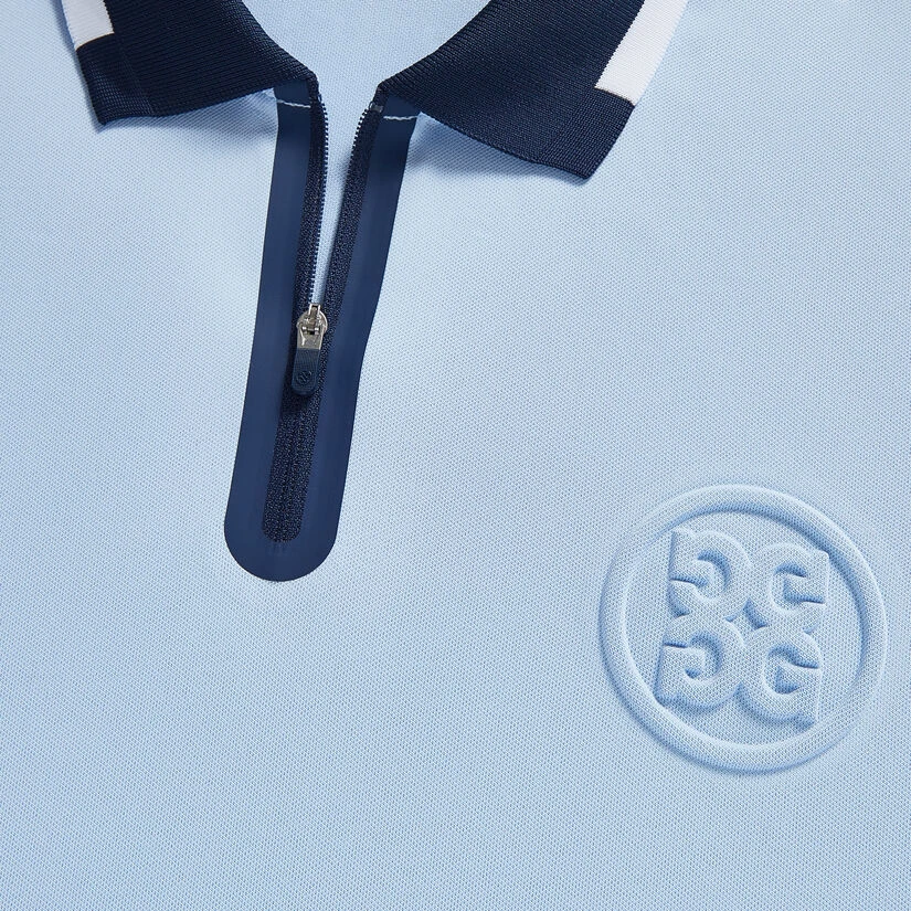 EMBOSSED LOGO QUARTER ZIP RIB COLLAR TECH PIQUÉ SLIM FIT POLO 8 EMBOSSED LOGO QUARTER ZIP RIB COLLAR TECH PIQUÉ SLIM FIT POLO - Image 6