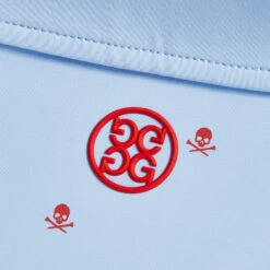 SKULL & T'S ICE NYLON SLIM FIT POLO -Golf Clothing Shop G4MS23K361A SKY 5