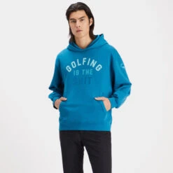 GOLFING UNISEX OVERSIZED FRENCH TERRY HOODIE -Golf Clothing Shop G4MS23K420E PTRL 2